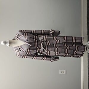 Lewit plaid trench coat